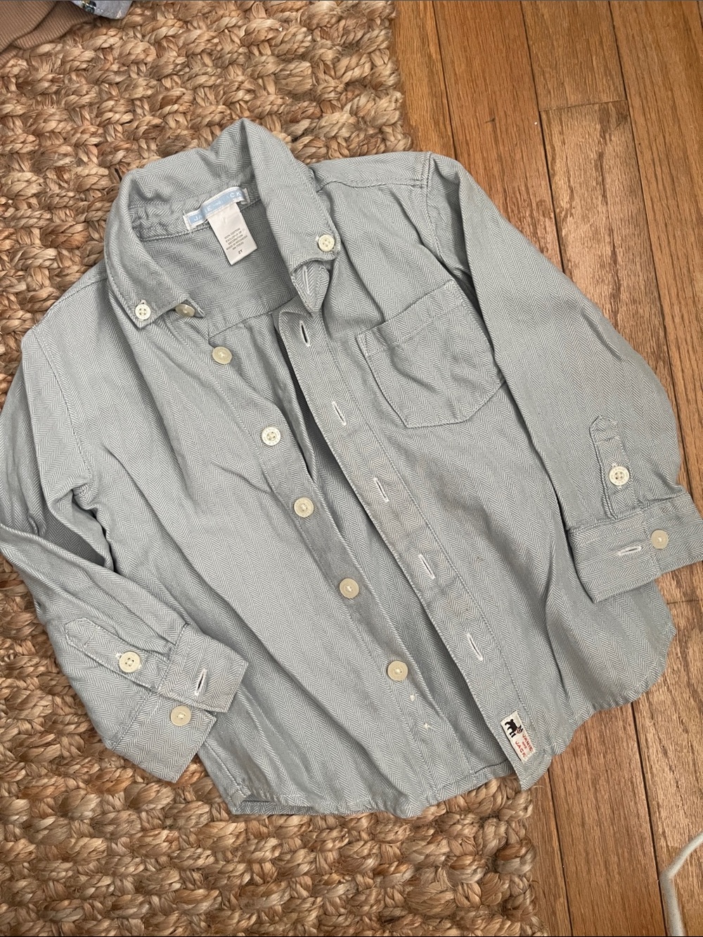 Janie and Jack Light Blue Button-Up